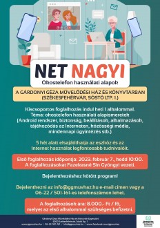 Net Nagyi a Gárdonyiban - okoseszköz-ismertető foglalkozások idősebbeknek